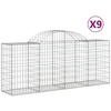 Image de vidaXL Gabions avec arc surélevé 9 pcs. 200x50x80/100 cm Fer galvanisé