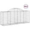Image de vidaXL Gabions avec arc surélevé 12 pcs. 200x50x80/100cm Fer galvanisé