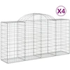 Image de vidaXL Gabions avec arc surélevé 4 pcs. 200x50x100/120cm Fer galvanisé