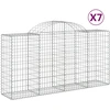 Image de vidaXL Gabions avec arc surélevé 7 pcs. 200x50x100/120cm Fer galvanisé