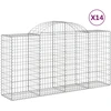Image de vidaXL Gabions avec arc surélevé 14 pcs 200x50x100/120cm Fer galvanisé