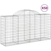 Image de vidaXL Gabions avec arc surélevé 50 pcs 200x50x100/120cm Fer galvanisé