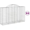 Image de vidaXL Gabions avec arc surélevé 4 pcs. 200x50x120/140cm Fer galvanisé