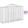 Image de vidaXL Gabions avec arc surélevé 7 pcs. 200x50x120/140cm Fer galvanisé
