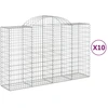 Image de vidaXL Gabions avec arc surélevé 10pcs 200x50x120/140cm Fer galvanisé