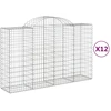 Image de vidaXL Gabions avec arc surélevé 12pcs 200x50x120/140cm Fer galvanisé