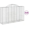 Image de vidaXL Gabions avec arc surélevé 20pcs 200x50x120/140cm Fer galvanisé
