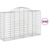 Image de vidaXL Gabions avec arc surélevé 40pcs. 200x50x120/140cm Fer galvanisé