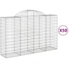 Image de vidaXL Gabions avec arc surélevé 50pcs 200x50x120/140cm Fer galvanisé