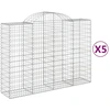 Image de vidaXL Gabions avec arc surélevé 5 pcs. 200x50x140/160cm Fer galvanisé