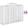 Image de vidaXL Gabions avec arc surélevé 9 pcs. 200x50x140/160cm Fer galvanisé