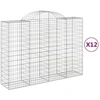 Image de vidaXL Gabions avec arc surélevé 12pcs 200x50x140/160cm Fer galvanisé