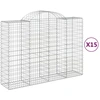 Image de vidaXL Gabions avec arc surélevé 15pcs 200x50x140/160cm Fer galvanisé
