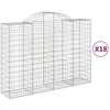 Image de vidaXL Gabions avec arc surélevé 18pcs 200x50x140/160cm Fer galvanisé