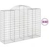 Image de vidaXL Gabions avec arc surélevé 40pcs. 200x50x140/160cm Fer galvanisé