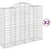 Image de vidaXL Gabions avec arc surélevé 2 pcs. 200x50x160/180cm Fer galvanisé