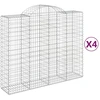 Image de vidaXL Gabions avec arc surélevé 4 pcs. 200x50x160/180cm Fer galvanisé