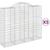 Image de vidaXL Gabions avec arc surélevé 5 pcs. 200x50x160/180cm Fer galvanisé