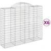 Image de vidaXL Gabions avec arc surélevé 6 pcs. 200x50x160/180cm Fer galvanisé