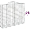 Image de vidaXL Gabions avec arc surélevé 7 pcs. 200x50x160/180cm Fer galvanisé
