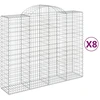 Image de vidaXL Gabions avec arc surélevé 8 pcs. 200x50x160/180cm Fer galvanisé