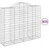 Image de vidaXL Gabions avec arc surélevé 15pcs 200x50x160/180cm Fer galvanisé