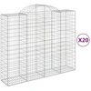 Image de vidaXL Gabions avec arc surélevé 20pcs 200x50x160/180cm Fer galvanisé