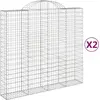 Image de vidaXL Gabions avec arc surélevé 2 pcs. 200x50x180/200cm Fer galvanisé