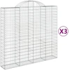 Image de vidaXL Gabions avec arc surélevé 3 pcs. 200x50x180/200cm Fer galvanisé