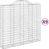 Image de vidaXL Gabions avec arc surélevé 9 pcs. 200x50x180/200cm Fer galvanisé