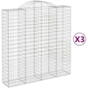 Image de vidaXL Gabions avec arc surélevé 3 pcs. 200x50x200/220cm Fer galvanisé