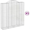 Image de vidaXL Gabions avec arc surélevé 5 pcs. 200x50x200/220cm Fer galvanisé
