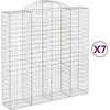 Image de vidaXL Gabions avec arc surélevé 7 pcs. 200x50x200/220cm Fer galvanisé