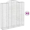Image de vidaXL Gabions avec arc surélevé 8 pcs. 200x50x200/220cm Fer galvanisé