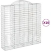Image de vidaXL Gabions avec arc surélevé 10pcs 200x50x200/220cm Fer galvanisé