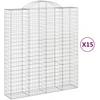 Image de vidaXL Gabions avec arc surélevé 15pcs 200x50x220/240cm Fer galvanisé