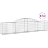 Image de vidaXL Gabions avec arc surélevé 30 pcs. 300x30x60/80 cm Fer galvanisé