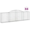 Image de vidaXL Gabions avec arc surélevé 4 pcs. 300x30x80/100 cm Fer galvanisé