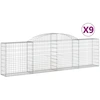 Image de vidaXL Gabions avec arc surélevé 9 pcs. 300x30x80/100 cm Fer galvanisé
