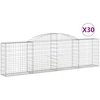 Image de vidaXL Gabions avec arc surélevé 30 pcs. 300x30x80/100cm Fer galvanisé