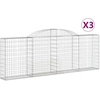 Image de vidaXL Gabions avec arc surélevé 3 pcs. 300x30x100/120cm Fer galvanisé