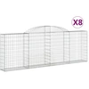 Image de vidaXL Gabions avec arc surélevé 8 pcs. 300x30x100/120cm Fer galvanisé