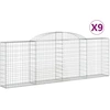Image de vidaXL Gabions avec arc surélevé 9 pcs. 300x30x100/120cm Fer galvanisé