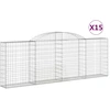 Image de vidaXL Gabions avec arc surélevé 15 pcs 300x30x100/120cm Fer galvanisé