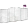 Image de vidaXL Gabions avec arc surélevé 2 pcs. 300x30x120/140cm Fer galvanisé