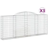 Image de vidaXL Gabions avec arc surélevé 3 pcs. 300x30x120/140cm Fer galvanisé