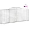 Image de vidaXL Gabions avec arc surélevé 15 pcs 300x30x120/140cm Fer galvanisé