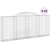 Image de vidaXL Gabions avec arc surélevé 30 pcs 300x30x120/140cm Fer galvanisé