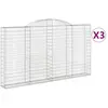 Image de vidaXL Gabions avec arc surélevé 3 pcs. 300x30x160/180cm Fer galvanisé