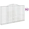 Image de vidaXL Gabions avec arc surélevé 2 pcs. 300x30x180/200cm Fer galvanisé